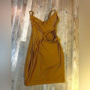 Khaki Strappy Cocktail Dress